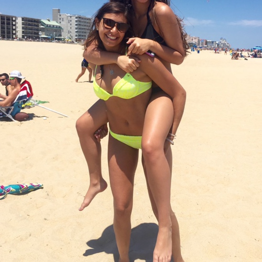 Victoria’s Secret neon green/yellow push-up bikini